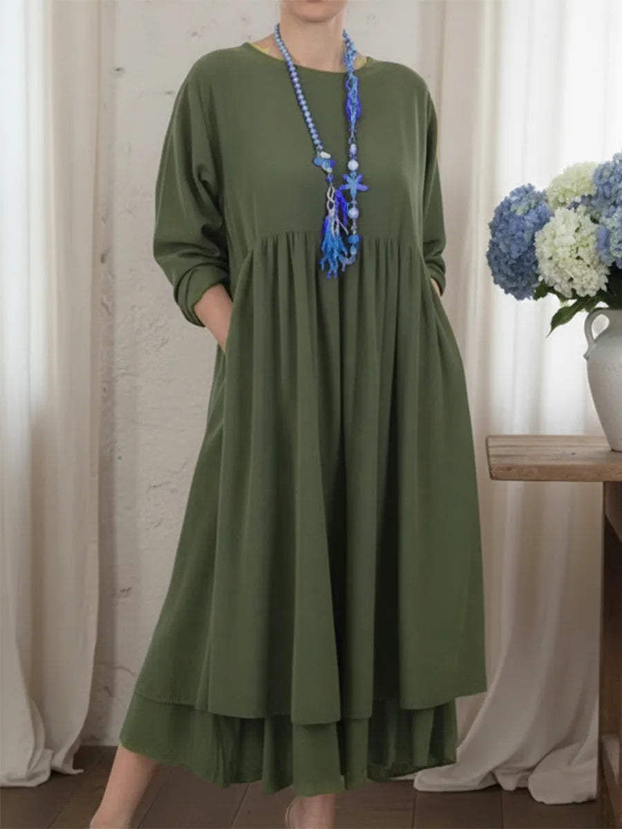 Modelo con vestido midi elegante Melvaria | Horizoncor México