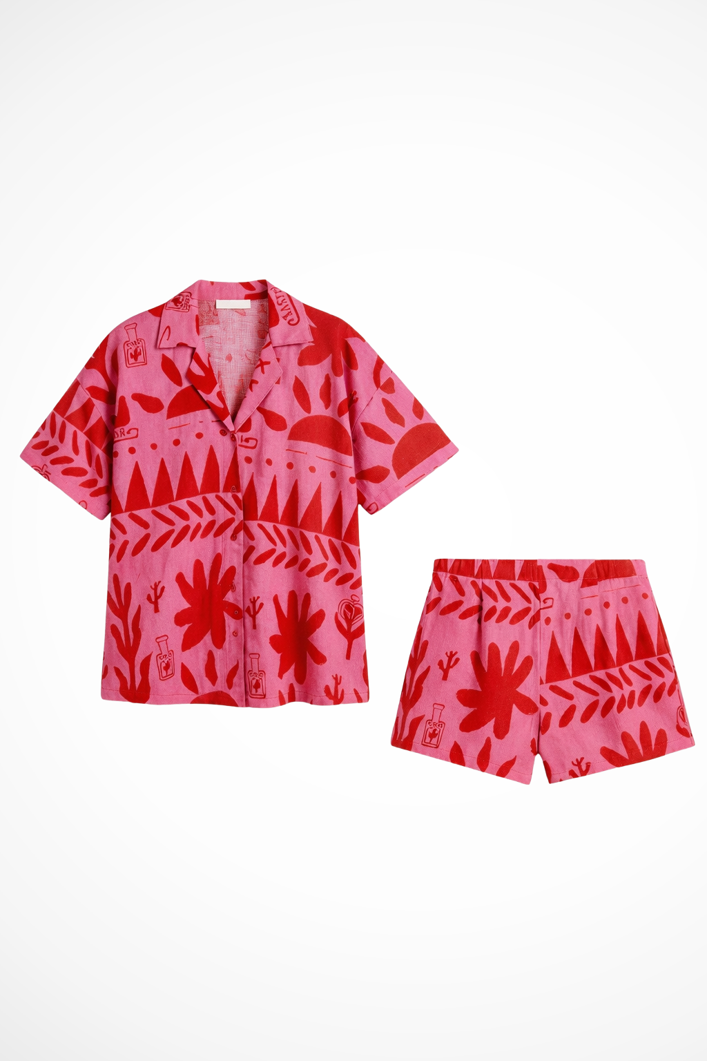Nina – Conjunto de Camisa y Shorts Estampados con Cuello Camp