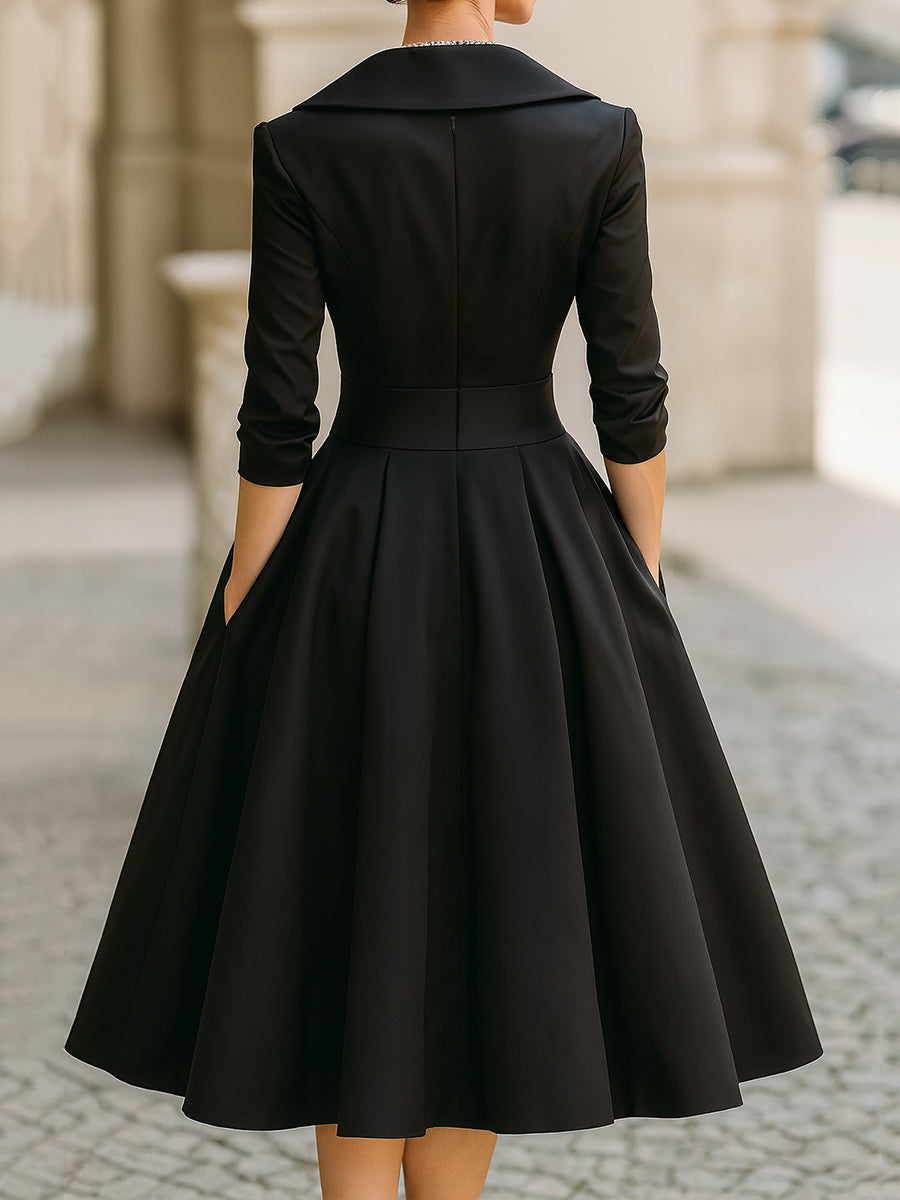 Modelo con vestido de fiesta Lina | Horizoncor México
