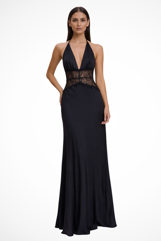 Imogen – Vestido Maxi Halter con Espalda Descubierta para Boda
