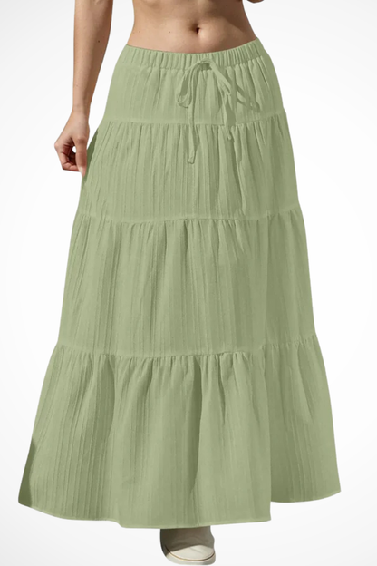 Bonnie – Falda Maxi Boho en Capas con Cintura Elástica