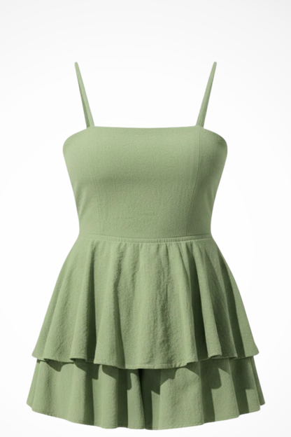 Poppy – Vestido Mini de Verano con Tirantes y Falda con Volantes