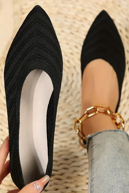 Henrietta – Bailarinas de Punto Slip-On con Punta Apuntada
