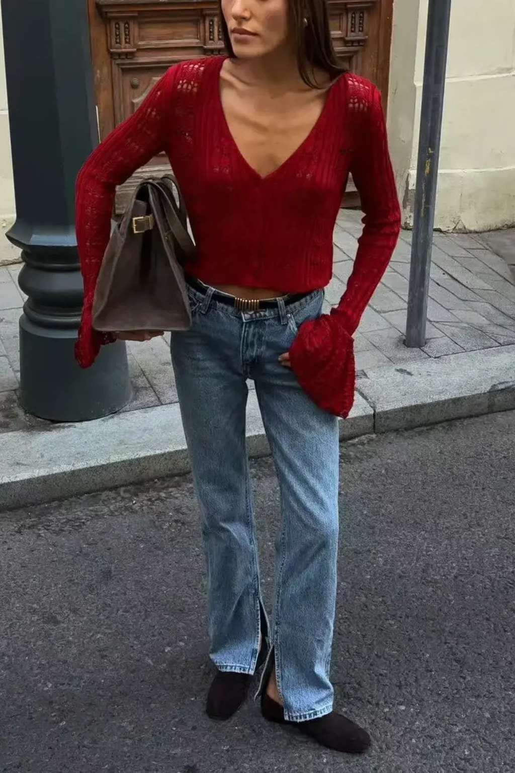 Daphne – Cárdigan de Crochet con Manga Campana