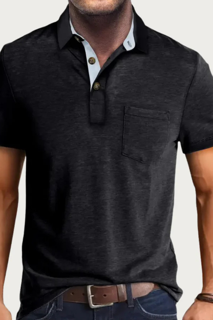 Joey – Polo de Manga Corta con Cuello de Contraste y Bolsillo para Hombre
