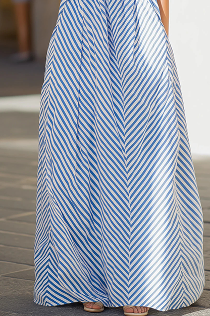 Pembury – Vestido Maxi Halter de Rayas de Verano