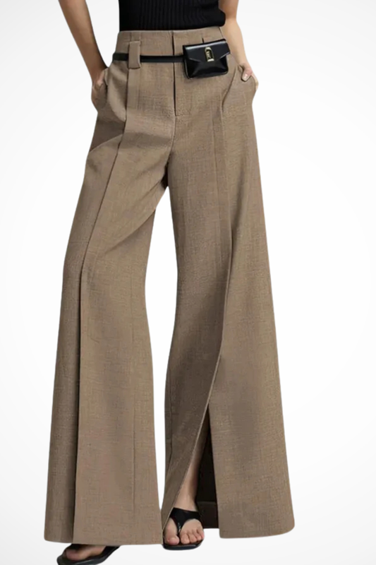 Thomasina – Pantalón Sastre de Pierna Ancha con Cinturón