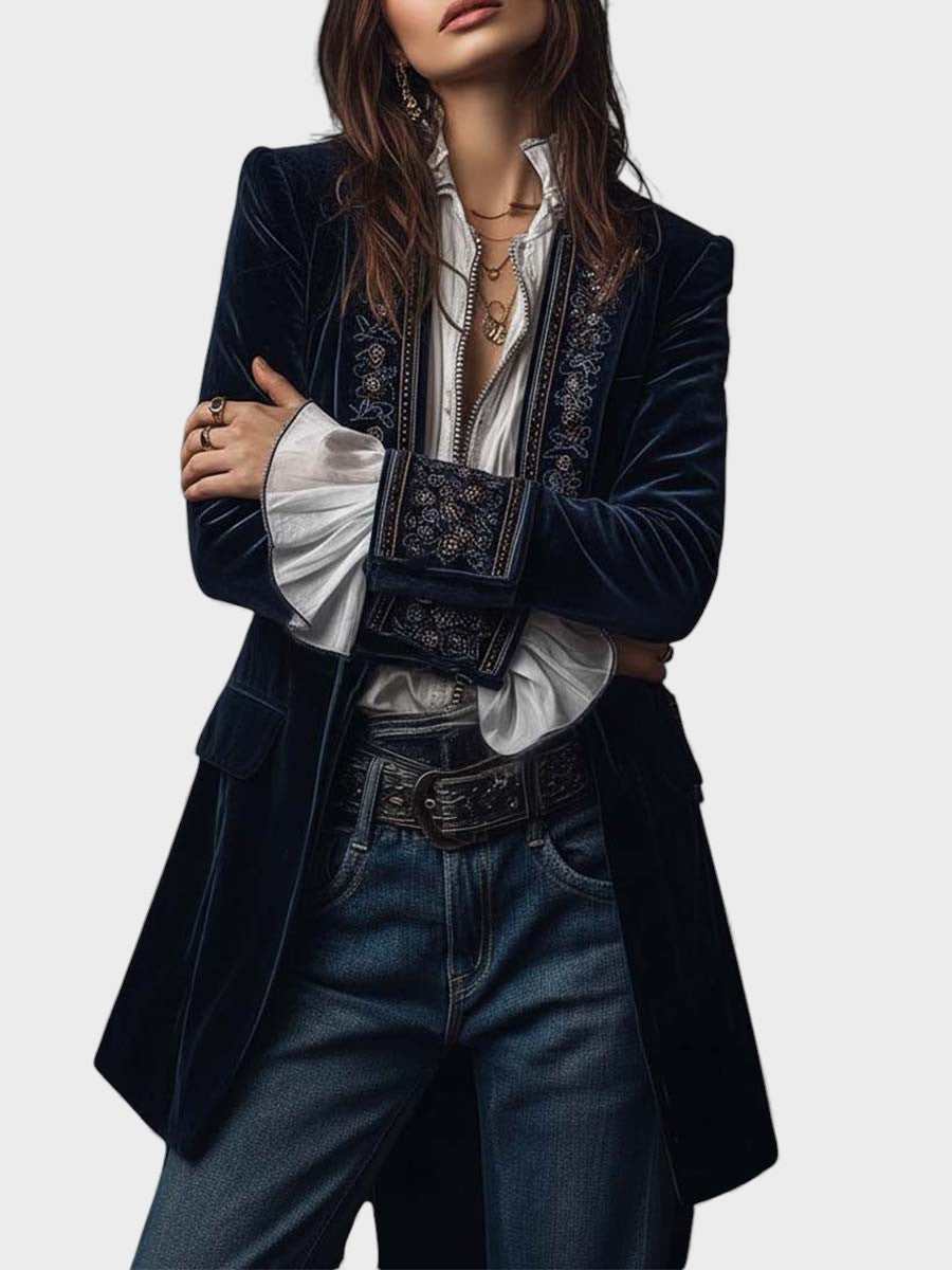Detalle blazer mujer Nuria – vista frontal | Horizoncor
