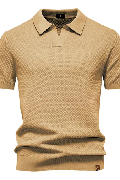 Alden – Polo de Punto Texturizado de Manga Corta para Hombre