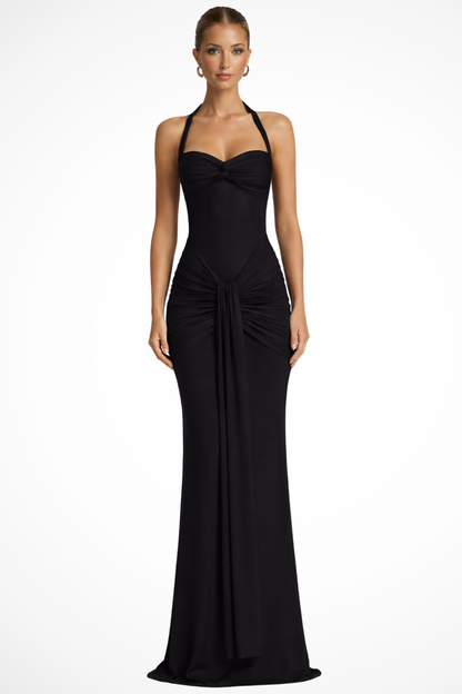 Celine – Vestido Maxi Halter Fruncido para Boda