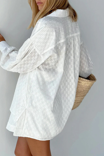 Darla – Conjunto de Camisa Broderie Oversize y Shorts de Verano