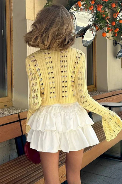 Daphne – Cárdigan de Crochet con Manga Campana