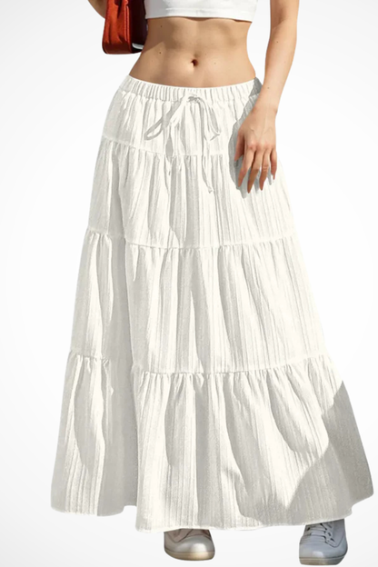 Bonnie – Falda Maxi Boho en Capas con Cintura Elástica