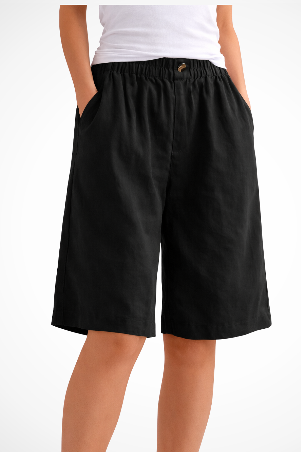 Solenne – Shorts Casuales con Cintura Elástica