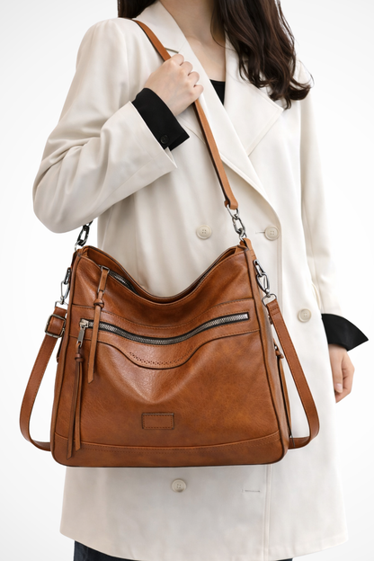 Ardelle – Bolso de Hombro Slouchy con Cremalleras Decorativas