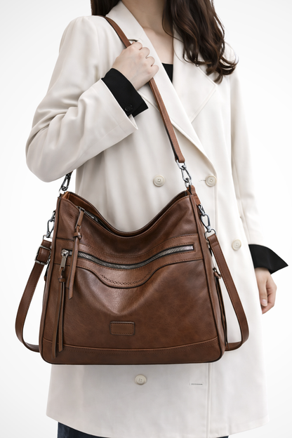 Ardelle – Bolso de Hombro Slouchy con Cremalleras Decorativas