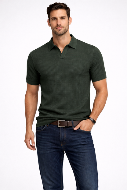 Alden – Polo de Punto Texturizado de Manga Corta para Hombre