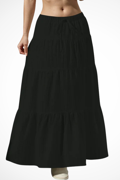 Bonnie – Falda Maxi Boho en Capas con Cintura Elástica