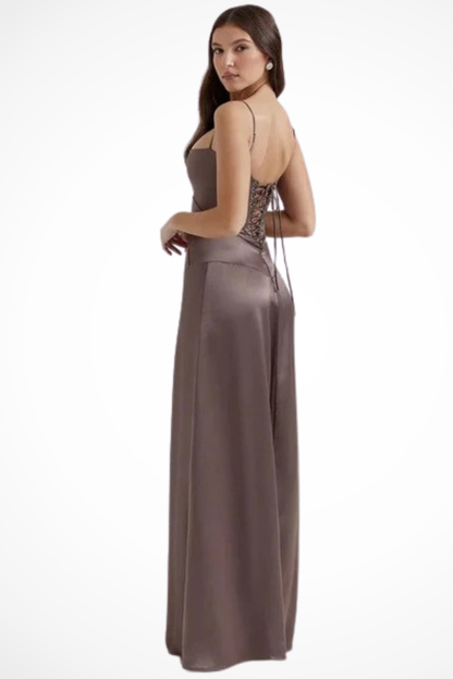 Lorenna – Vestido Maxi de Satén con Corsé para Boda