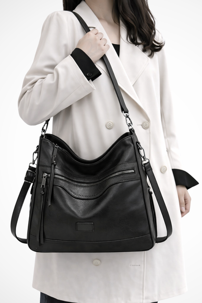 Ardelle – Bolso de Hombro Slouchy con Cremalleras Decorativas