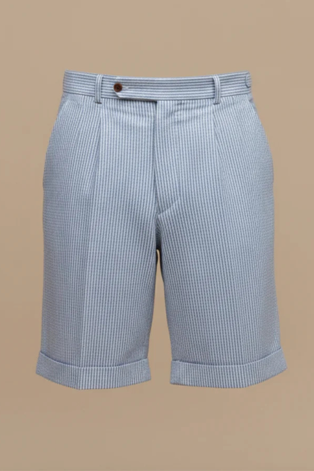 Scott – Shorts Chino de Rayas Seersucker con Pliegues para Hombre