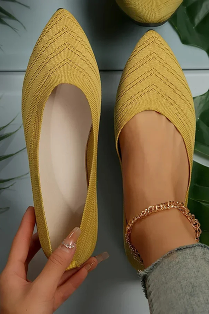 Henrietta – Bailarinas de Punto Slip-On con Punta Apuntada