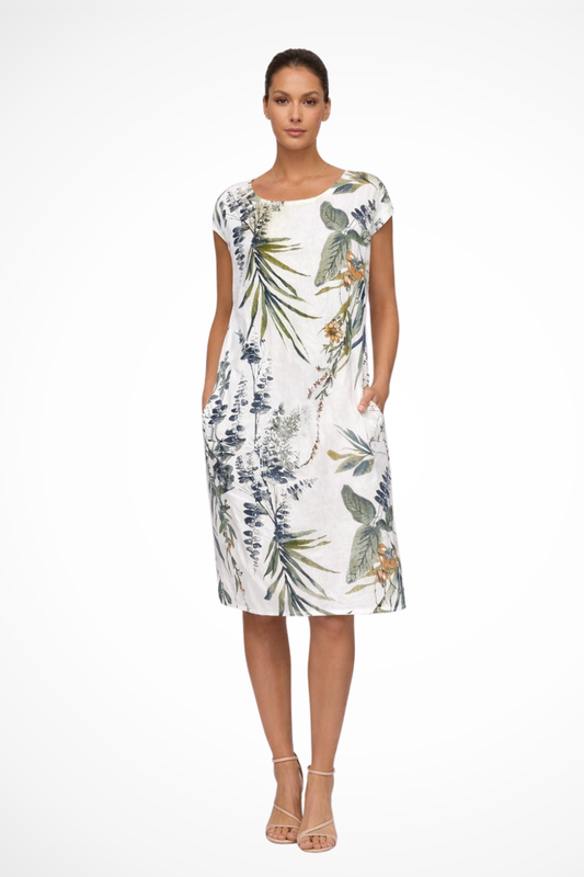 Ivy – Vestido Casual de Verano con Estampado Botánico