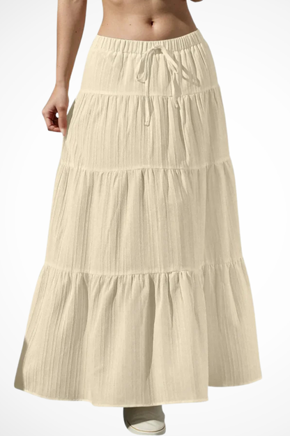 Bonnie – Falda Maxi Boho en Capas con Cintura Elástica