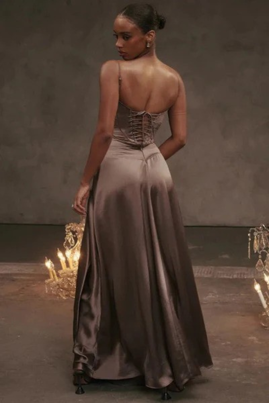 Lorenna – Vestido Maxi de Satén con Corsé para Boda