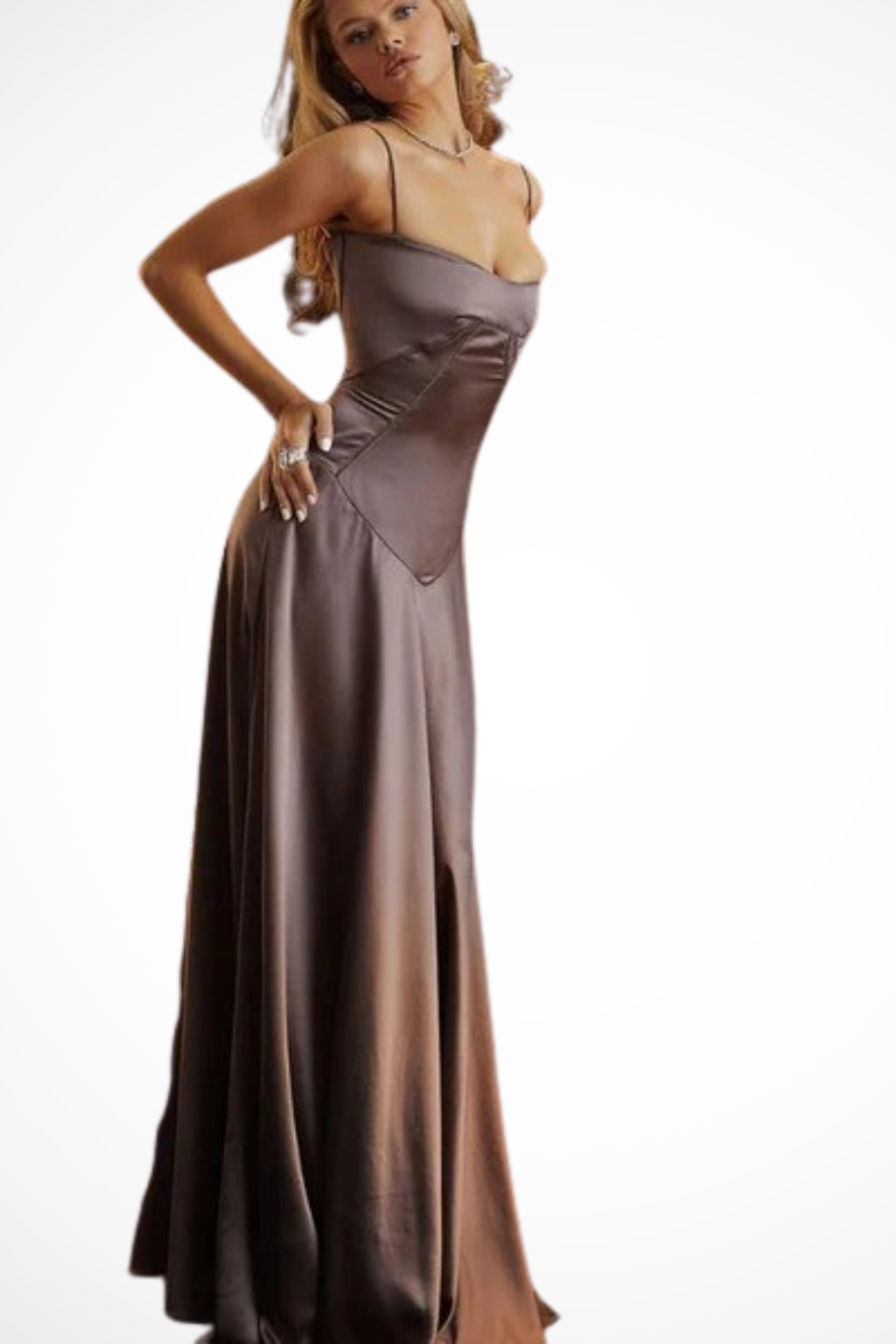 Lorenna – Vestido Maxi de Satén con Corsé para Boda