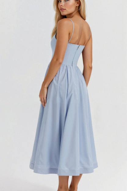 Aurevia – Vestido Midi Línea A Estilo Ascot para Boda