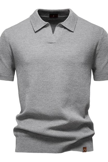 Alden – Polo de Punto Texturizado de Manga Corta para Hombre