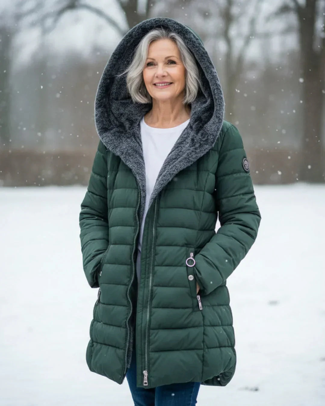 Detalle chaqueta de mujer Valeria – vista frontal | Horizoncor