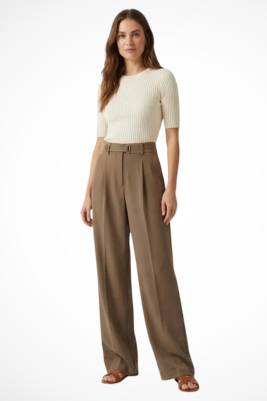 Arabella – Pantalón Sastre de Pierna Ancha con Pliegues