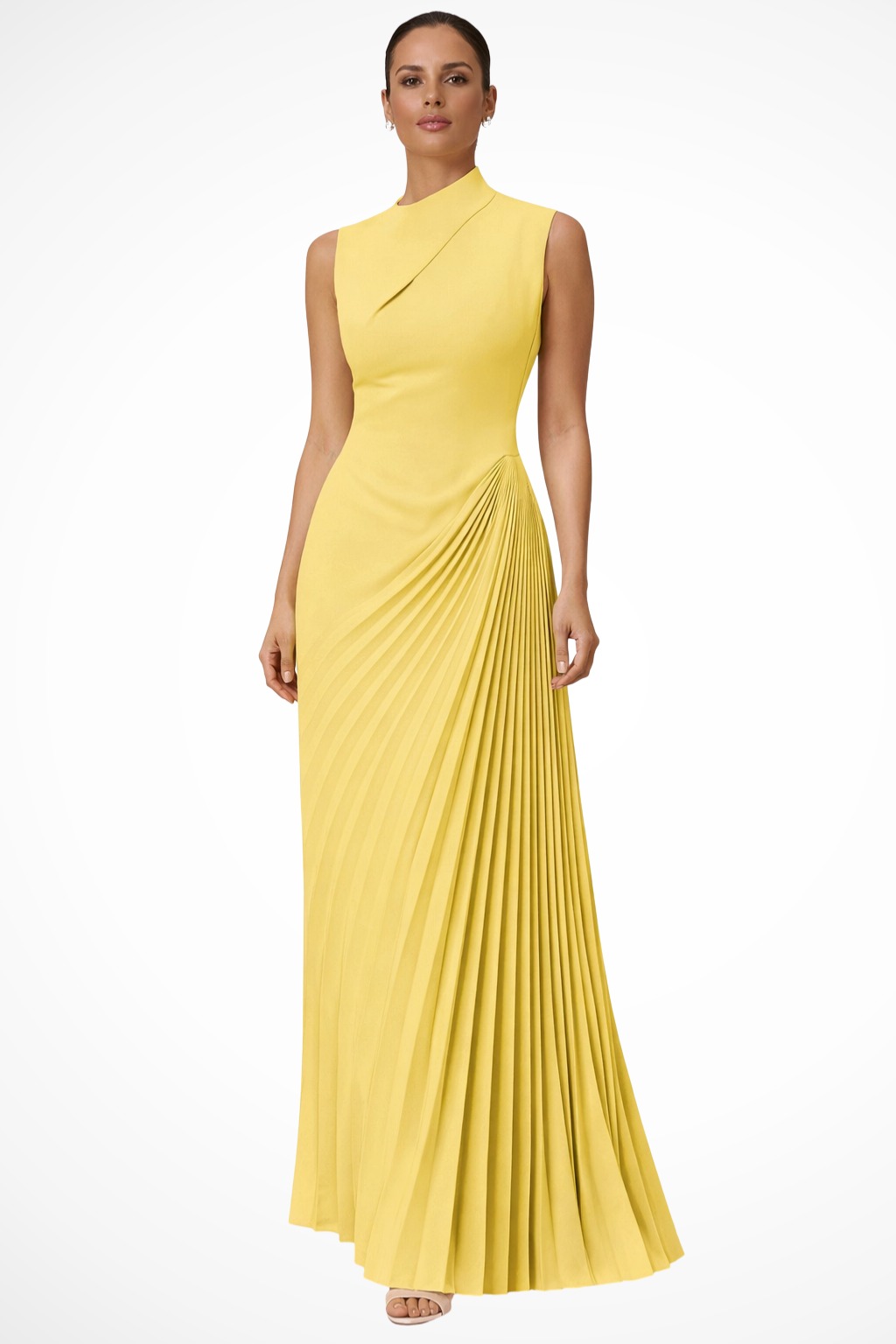 Lolalita – Vestido Maxi Plisado de Un Hombro para Evento