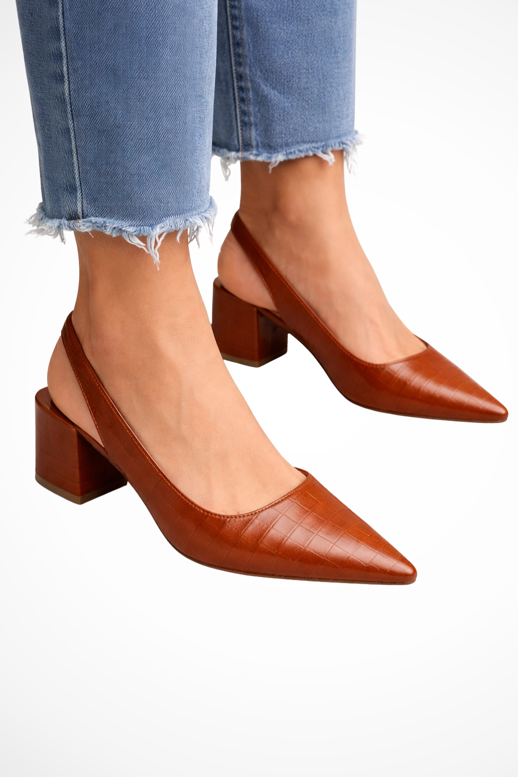 Lila – Zapatos de Tacón Bajo Slingback con Punta Apuntada