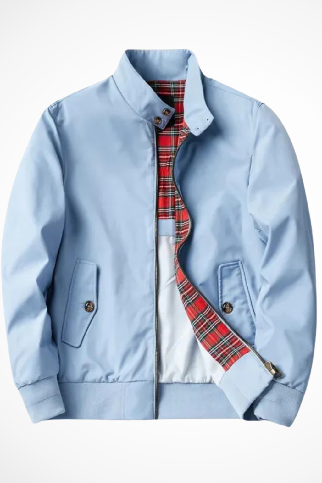 Fletcher – Chaqueta Harrington con Cremallera y Forro de Cuadros para Hombre
