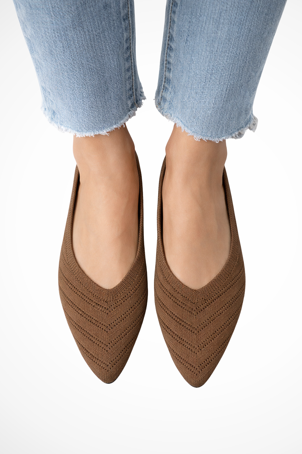 Henrietta – Bailarinas de Punto Slip-On con Punta Apuntada