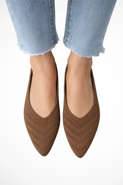 Henrietta – Bailarinas de Punto Slip-On con Punta Apuntada