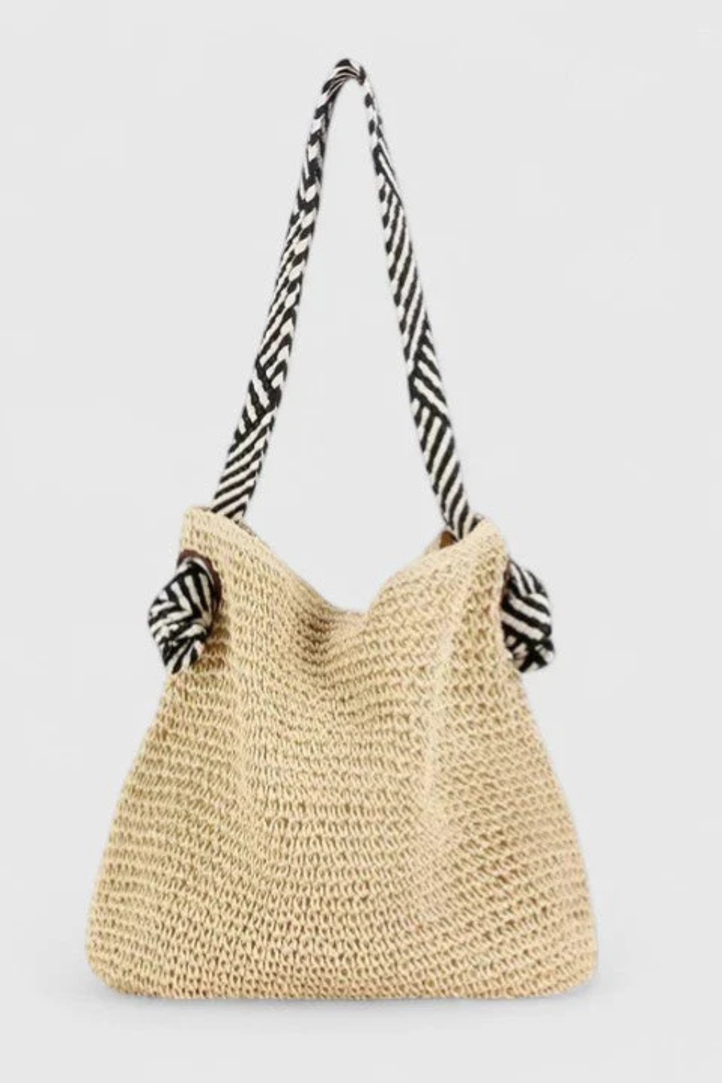 Briar – Bolso Tote de Paja Tejida con Asas de Contraste