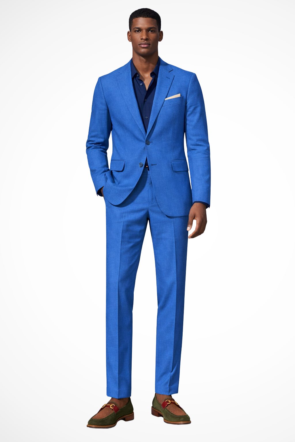 Ashton – Traje de Lino de Botonadura Sencilla con Solapa para Hombre