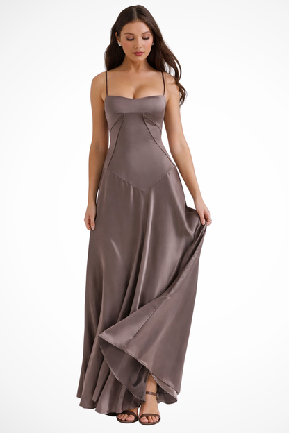 Lorenna – Vestido Maxi de Satén con Corsé para Boda