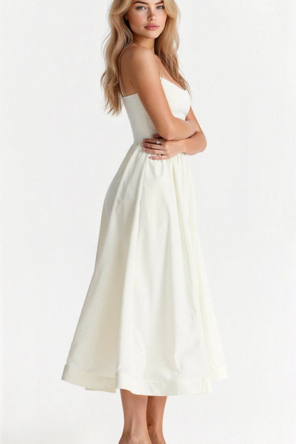 Aurevia – Vestido Midi Línea A Estilo Ascot para Boda