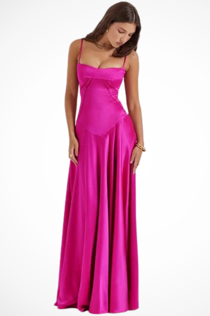 Lorenna – Vestido Maxi de Satén con Corsé para Boda