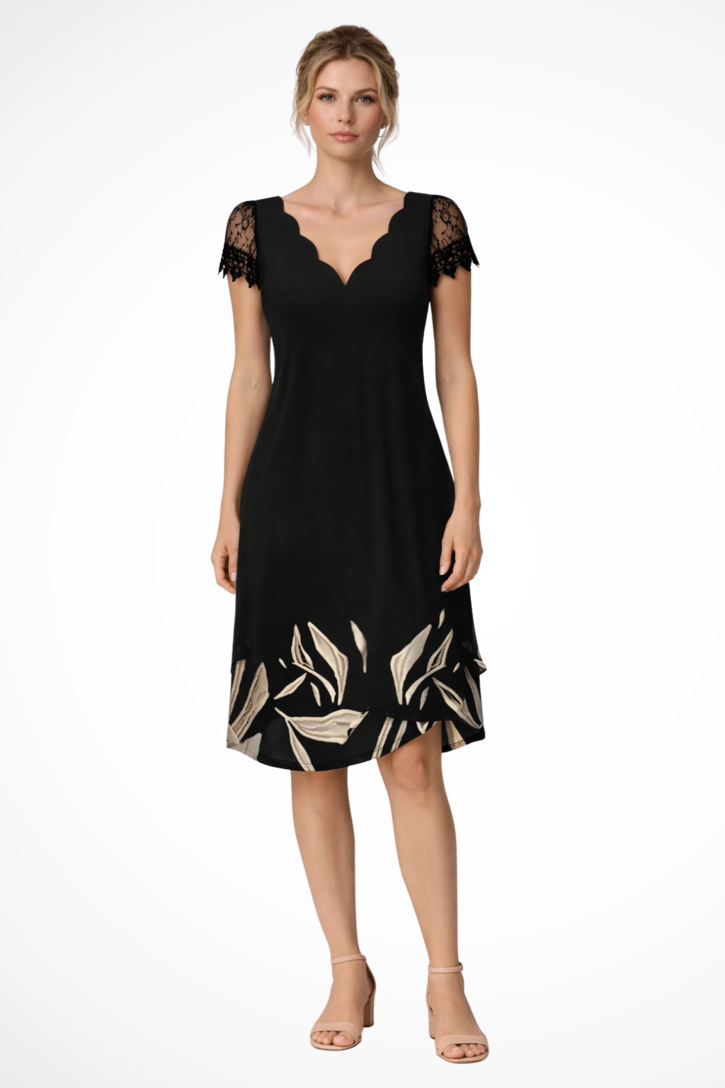 Harriet – Vestido Midi para Boda con Mangas de Encaje
