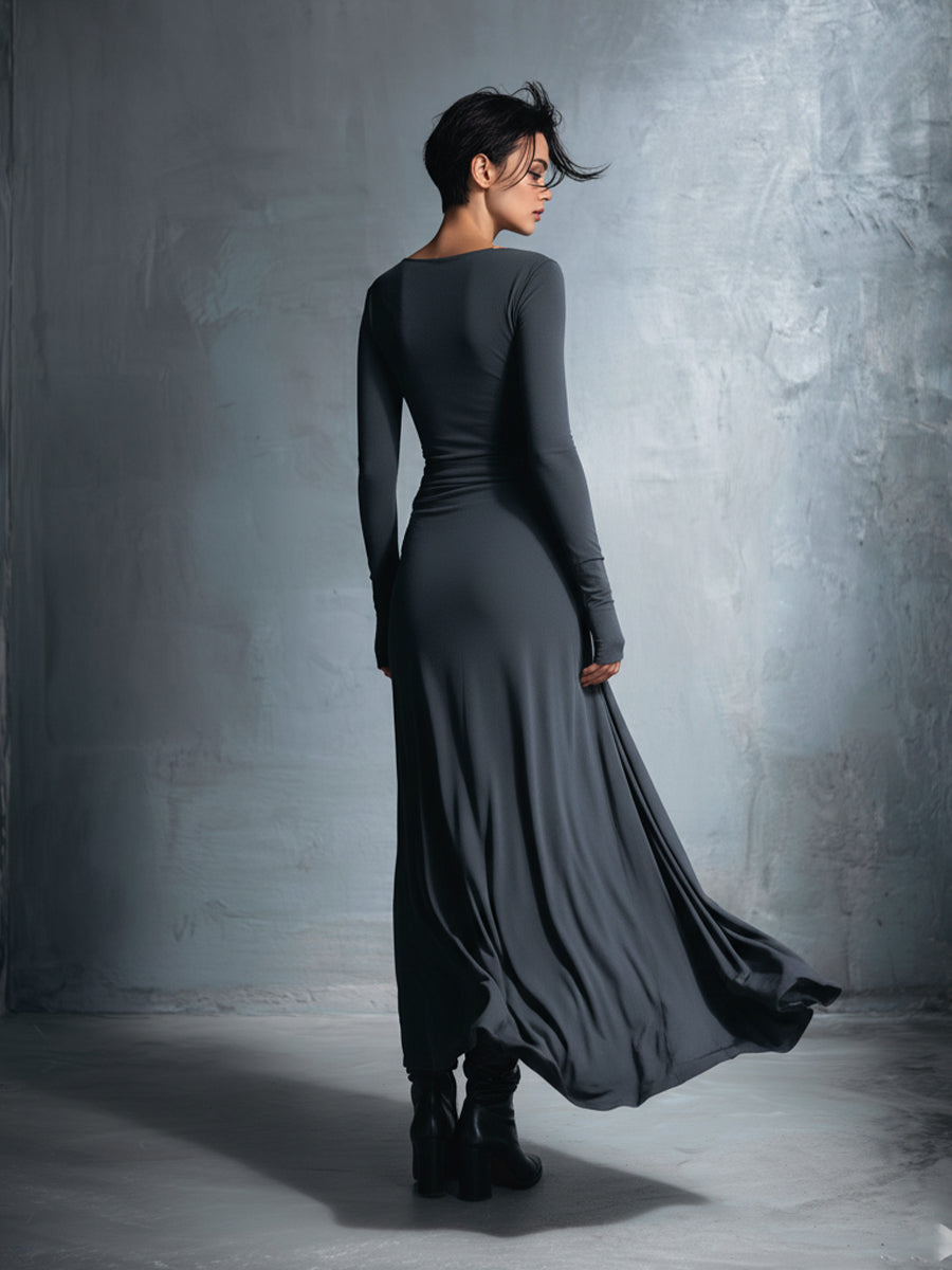 Vestido Largo Elegante Naiara  Vestido maxi con nudo lateral – imagen 9 | Horizoncor