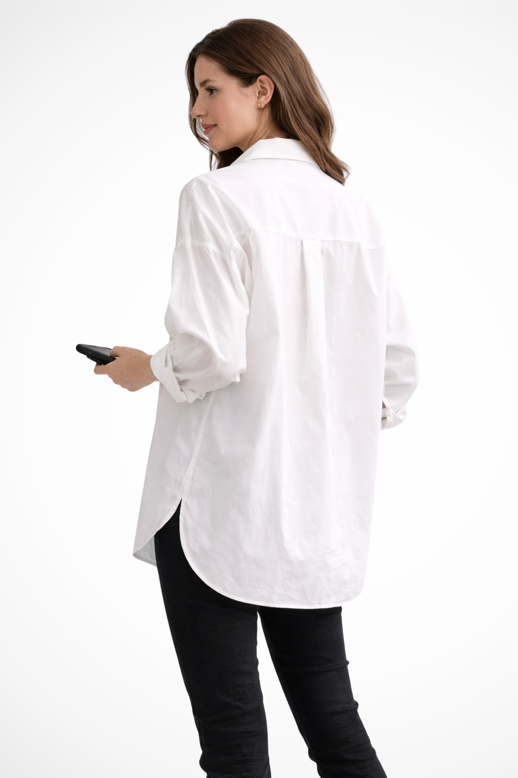 Selvyn – Blusa Oversize con Botones y Manga Larga