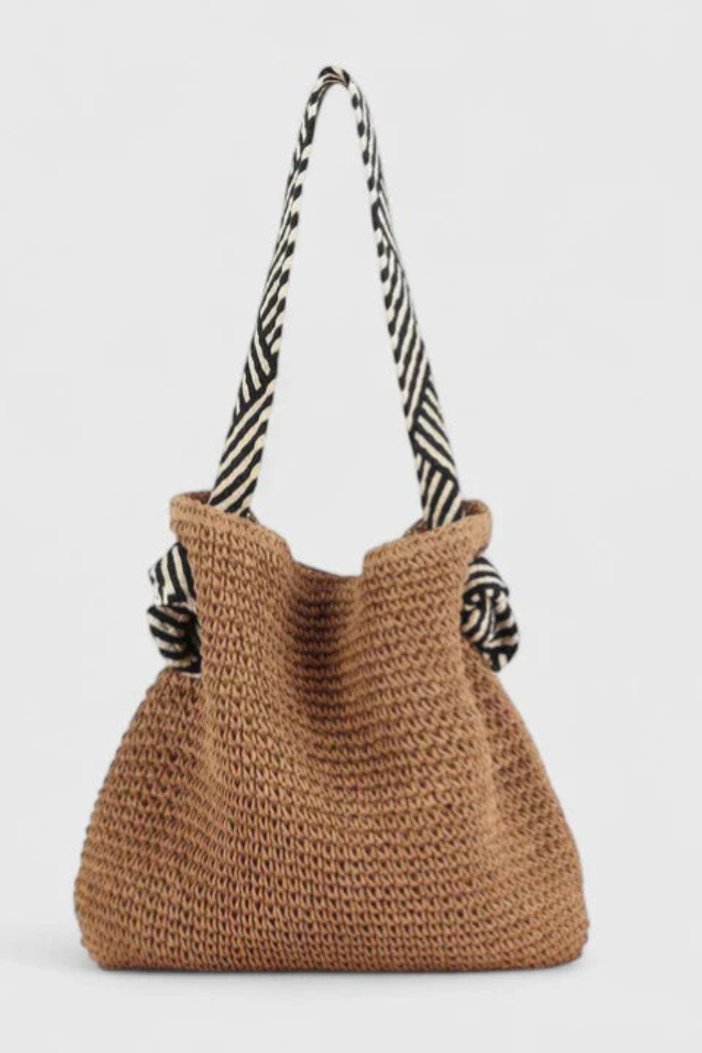 Briar – Bolso Tote de Paja Tejida con Asas de Contraste