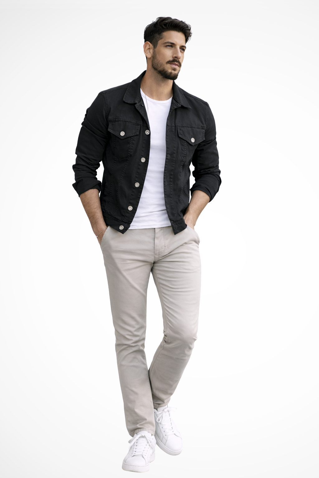 Reece – Chaqueta Denim Slim Fit con Botones para Hombre