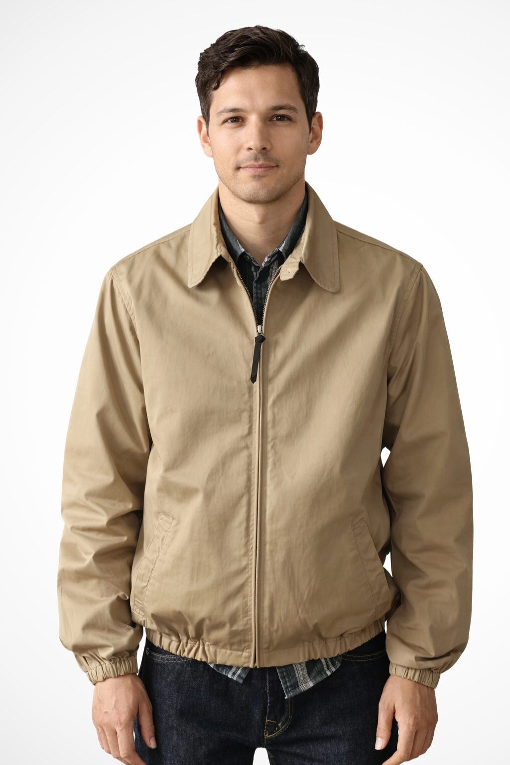 Jack – Chaqueta Harrington con Cremallera y Puños Elásticos para Hombre